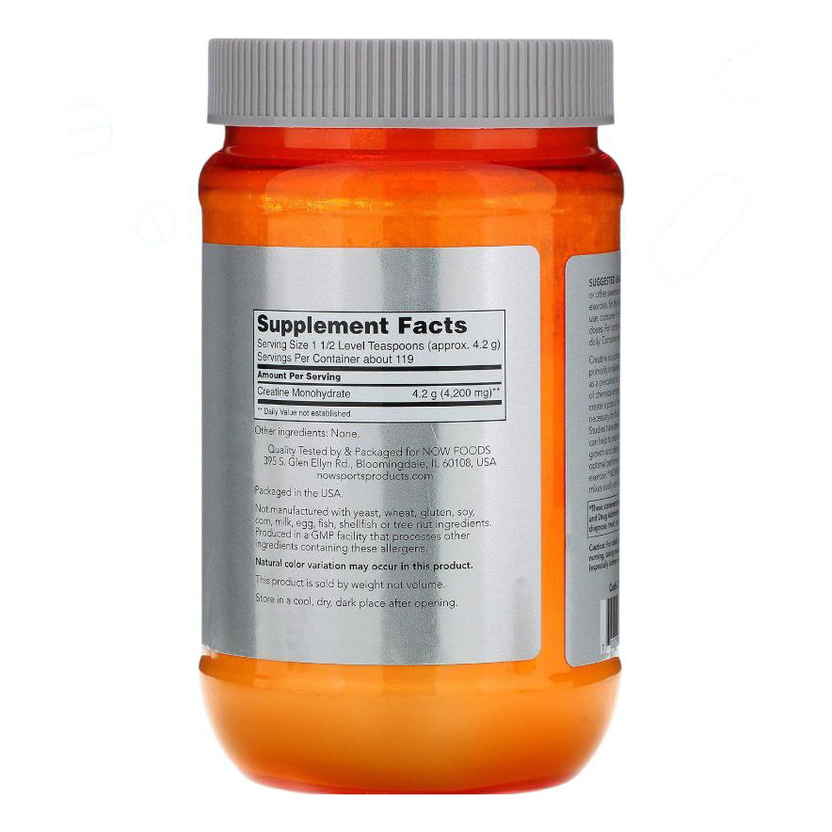 كرياتين مونوهيدرات ميكرونايزد NOW Creatine Monohydrate — 500 جم
