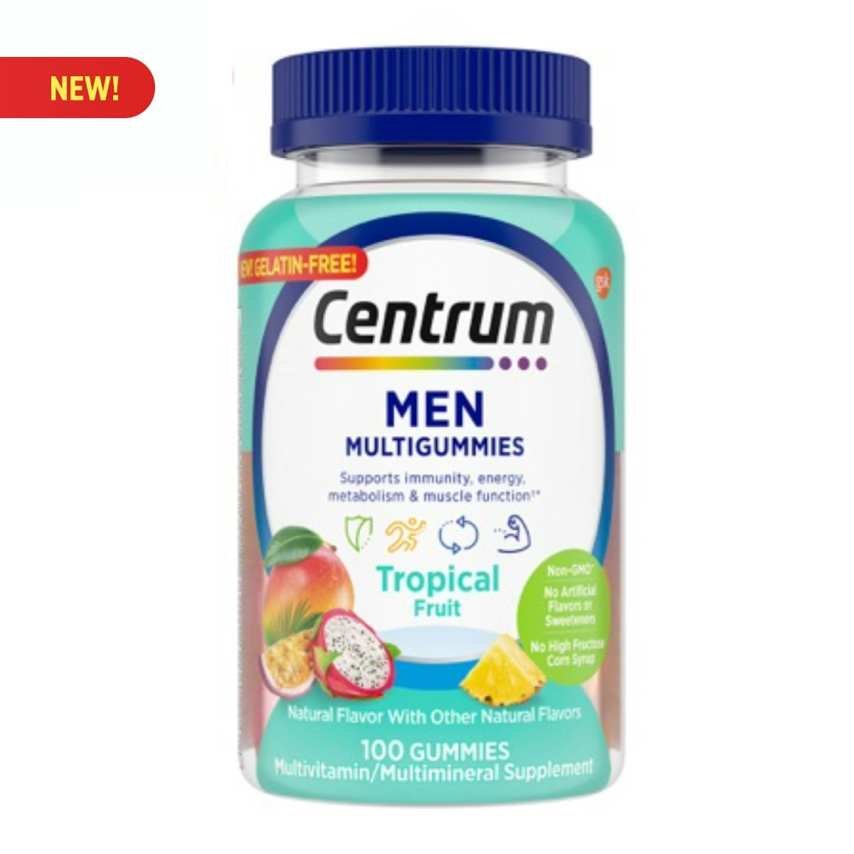 سنترم جيلي للرجال بطعم الفواكه الاستوائية Centrum MultiGummies Men — 100 جيلي