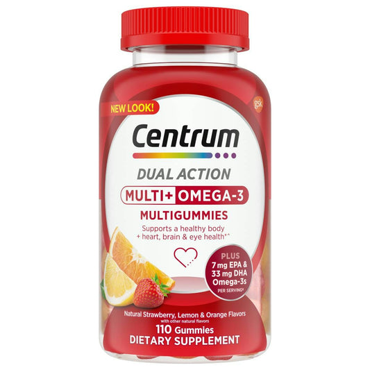 سنترم جيلي مالتي بلس أوميجا 3 Centrum MultiGummies Multi + Omega-3 — 110 جيلي